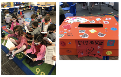 Class reading and Valentine Boxes