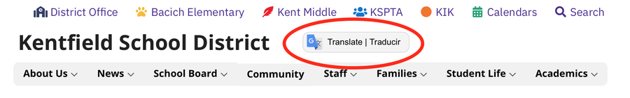 KSD Website Translate Option