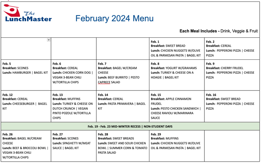 Kentfield School District Food for All Breakfast and Lunch Program