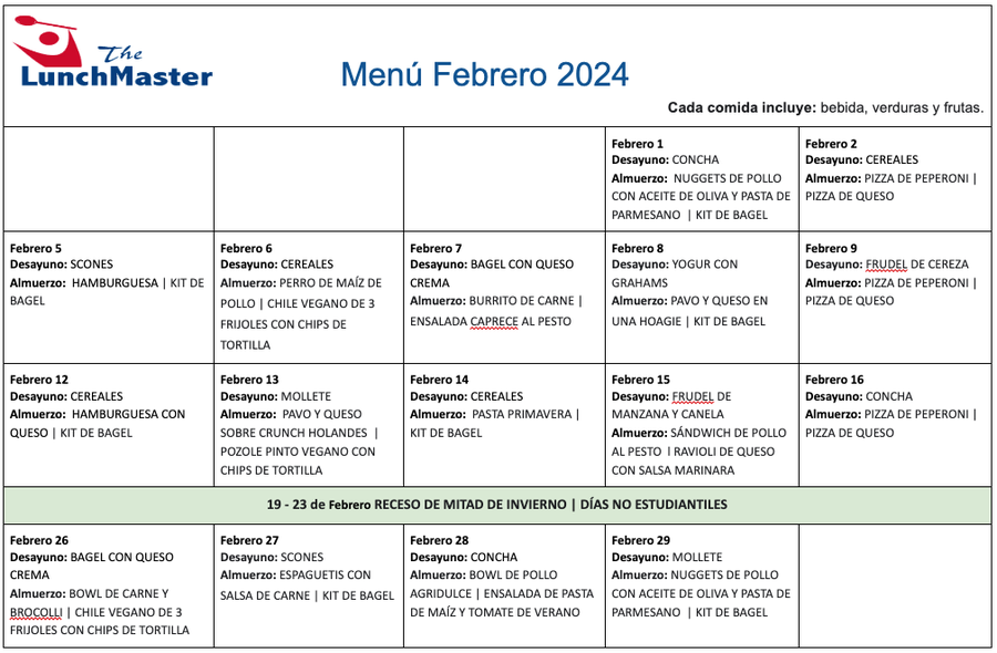 Kentfield School District Food for All Breakfast and Lunch Program