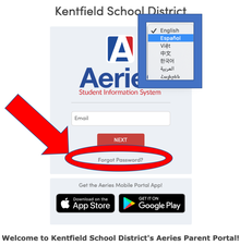 Parent Portal Sign In Box